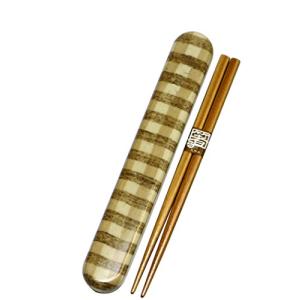 日本製 HAKOYA たつみや 18.0布貼箸箱セットHoccori ベージュ 33108