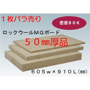 ロックウール ボード 50mm厚 裸品 密度80K×幅605mm×長さ910mm MGボード