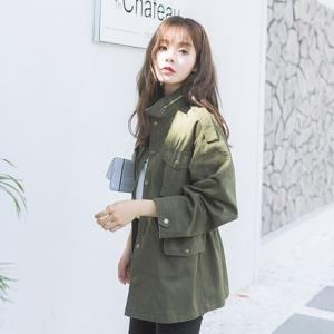 モッズコート レディース ミリタリージャケット カーキ 冬 ギャザー ゆったり イラスト ポケット Good Clothes モッズコート レディース ミリタリージャケット カーキ 冬 ギャザー ゆったり イラスト ポケット Good Clothes