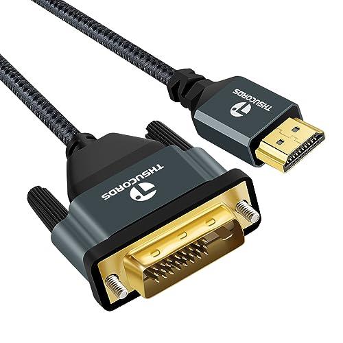 Thsucords 4K HDMI - DVI ケーブル 2M 金メッキ 編組 DVI - HDMI...