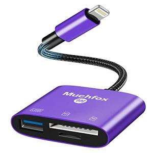 [2023 MFi認証品] Muchfox iPhone SD カードリーダー 3 in 1 Lightning USB 3.0 OTGカメラアダプタ SD/Micro SDカードリーダー接続 写真/ビデオ双方｜good-deal