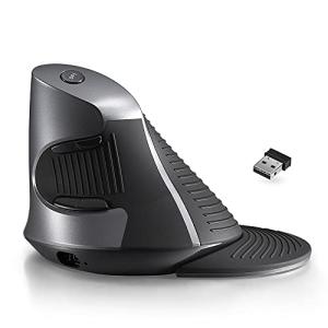 DELUX 無線エルゴノミクスマウス 2.4G 充電式 静音 縦型マウス、取り外し可能リストレスト、800/1200/1600DPI、6ボタン、手根管、手首、手の疲れに、｜good-deal