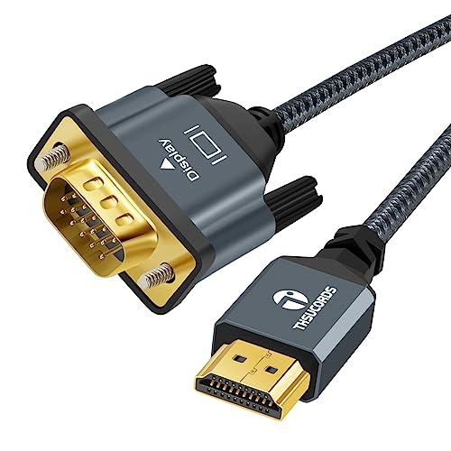 Thsucords 編組&amp;金メッキ HDMI - VGAケーブル 1M (オス-オス) 720P/1...