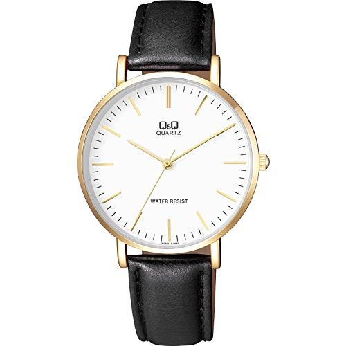 [シチズン Q&amp;Q] 腕時計 アナログ 防水 革ベルト Q978J111Y メンズ ホワイト × ブ...