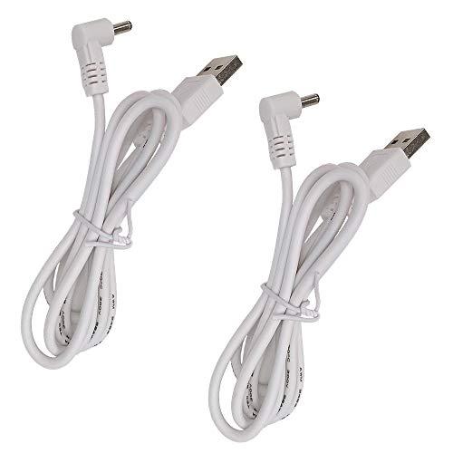 DZYDZR 2個 白1m 5V USB to DC 5V 男性3.5 x 1.35mm Lタイプジ...