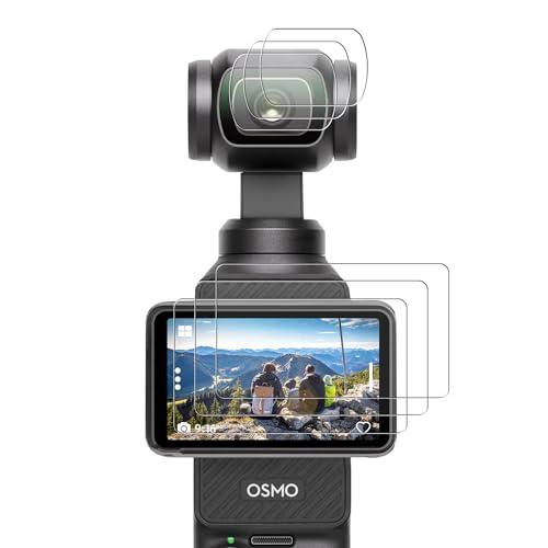 【6枚入り】FitStill強化ガラスフィルムセットDJI Osmo Pocket 3に適用3枚ンズ...