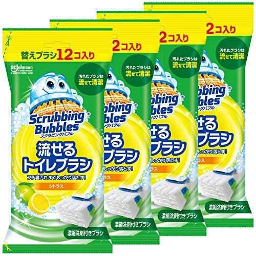 【まとめ買い】 スクラビングバブル トイレ洗剤 流せるトイレブラシ シトラスの香り 付替用48個セッ...