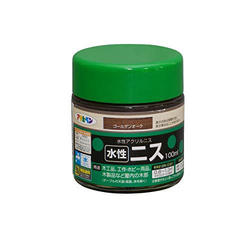 アサヒペン 塗料 ペンキ 水性ニス 100ML ゴールデンオーク 水性 ツヤあり 屋内用 シックハウ...