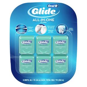 【Oral-B Glide デンタルフロス】44m×６個セット(合計264m) ミント ALL-IN-ONE Comfort Plus Floss 糸ようじ