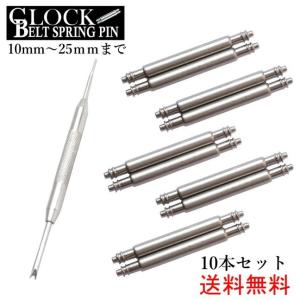 【時計】【ベルト修理】ステンレス ばね棒 バネピン 10本セット バネ外し 10mm〜25ｍｍ　【ポイント消化】