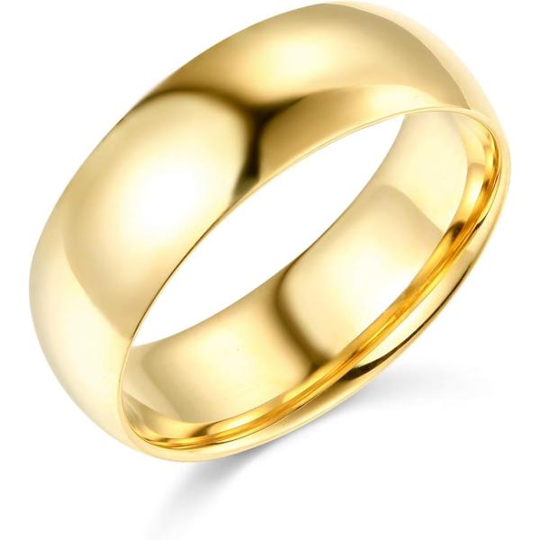結婚指輪 14金 イエローまたはホワイトゴールド 7mm 純金 無地　並行輸入品