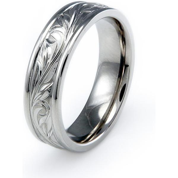 【並行輸入品】Tioneerチタンメンズとレディース手作り花柄デザイン結婚指輪　