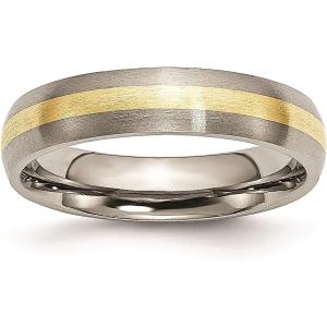 【並行輸入品】ICE CARATS チタン14Kゴールドインレー 5mmリング 男性 結婚式 貴金属...