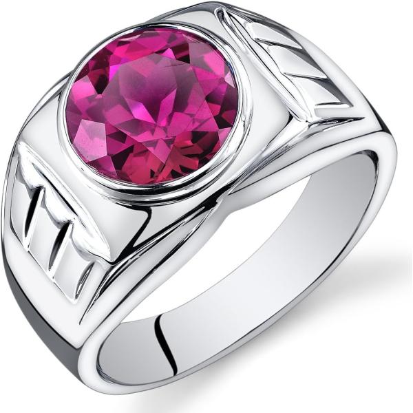 【並行輸入品】メンズ5.50カラットCreated Rubyリングスターリングシルバーサイズ8 to...