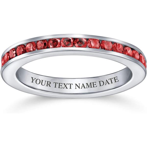 【並行輸入品】Personalized Cubic Zirconia Red CZ Channel ...