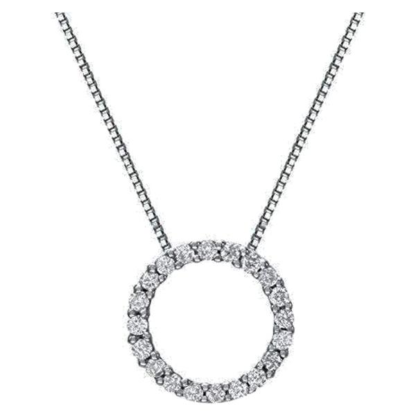 【並行輸入品】14Kホワイトゴールド製ラウンドカットダイヤモンド サークル・オブ・ライフペンダント ...
