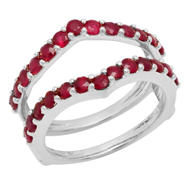 【並行輸入品】0.95カラットCTW14?K Gold Round Rubyレディース結婚記念バンド...