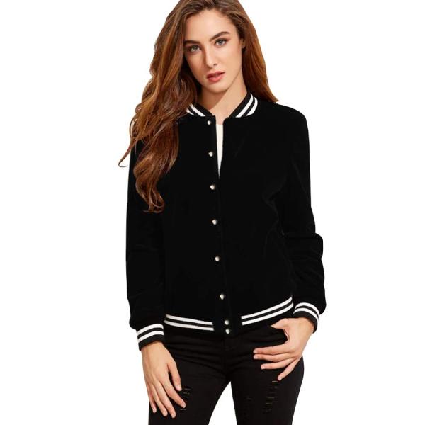 【並行輸入品】FVリレー〓レディース野球ジャケットカジュアルVarsityベルベットショートコートア...