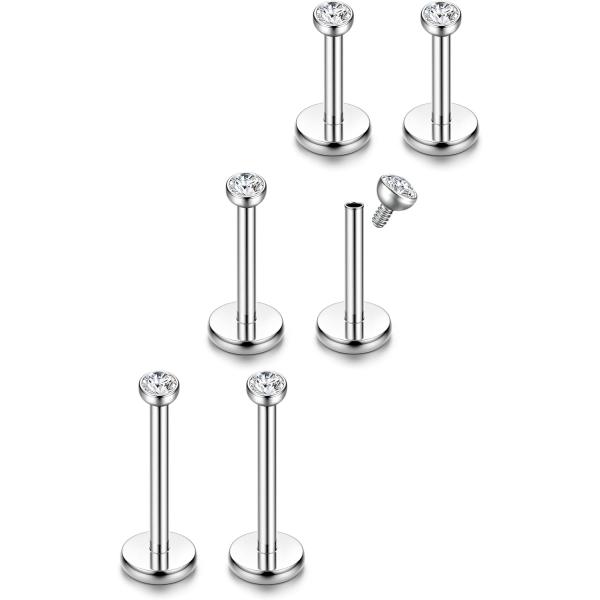 【並行輸入品】Orazio 18 g 6   10 mmステンレススチールリップリング鼻スタッドピア...