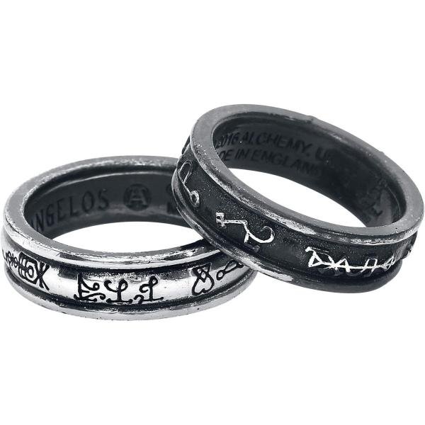 イギリスAlchemy Gothic  Demon Black &amp; Angel White Ring...