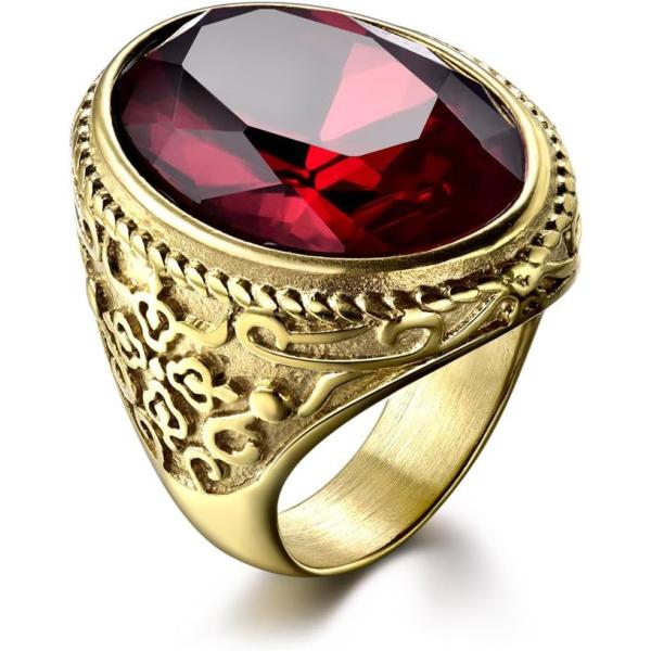 【並行輸入品】MASOP ビッグ クリスタル カクテル メンズ リング ステンレス鋼 ジュエリー 高...