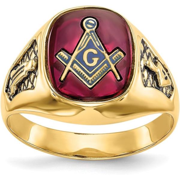 【並行輸入品】Jewels By Lux 14K Yellow Gold Men's Synthet...