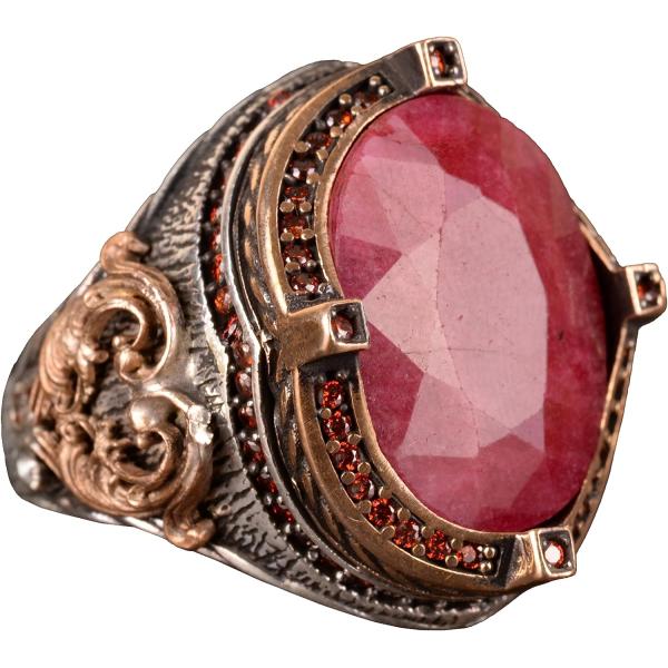 【並行輸入品】スターリングシルバーメンズリングハンドメイド、カルセドニーストーン　