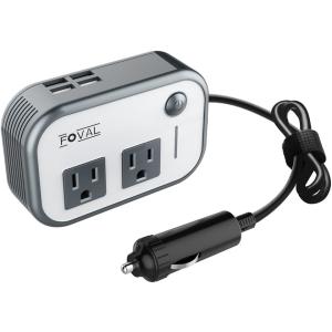 FOVAL 200W Car Power Inverter DC 12V to 110V AC Ca...