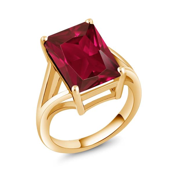 【並行輸入品】[Gem Stone King] 8カラット シンセティック ルビー 指輪 リング レ...