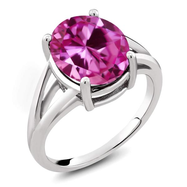 【並行輸入品】[Gem Stone King] 7.5カラット シンセティック ピンクサファイア 指...