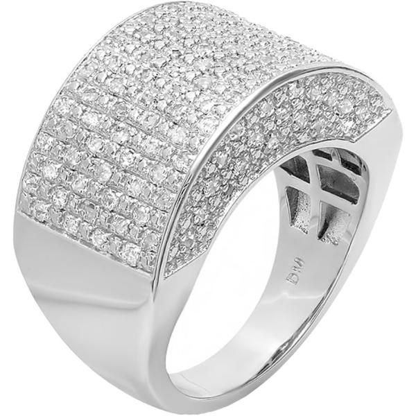 【並行輸入品】0.50ct スターリングシルバー ファンシーデザイン ラウンドダイヤモンド メンズ ...