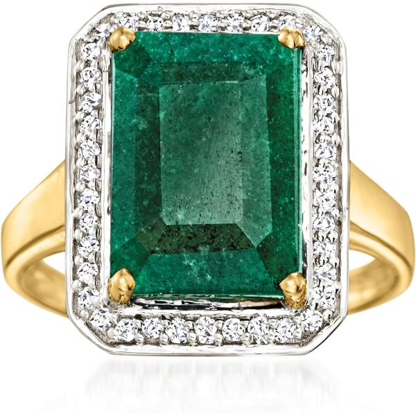 【並行輸入品】ross-simons 5.50カラットエメラルドと。20 ct t.w.ダイヤモンド...