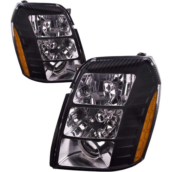 【並行輸入品】HEADLIGHTSDEPOT ブラックハウジングHIDヘッドライト キャデラックエス...