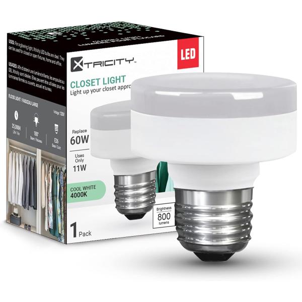 Xtricity LED Closet Puck Light Bulb  Dimmable  Fla...