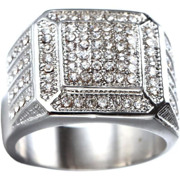 【並行輸入品】OAKKY Men's Stainless Steel Hip Hop Iced Ou...