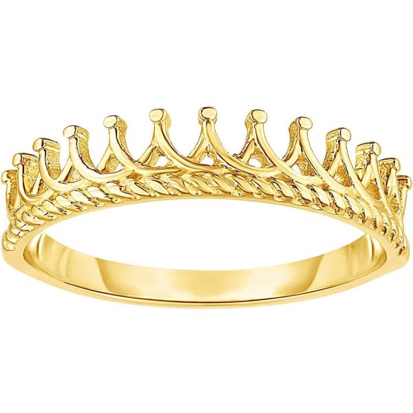 【並行輸入品】MCS Jewelry 14カラット イエローティアラ クラウン デザインリング サイ...