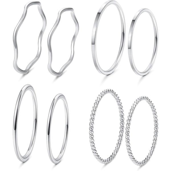 【並行輸入品】LOYALLOOK 8-14Pcs 1mm Stainless Steel Women...
