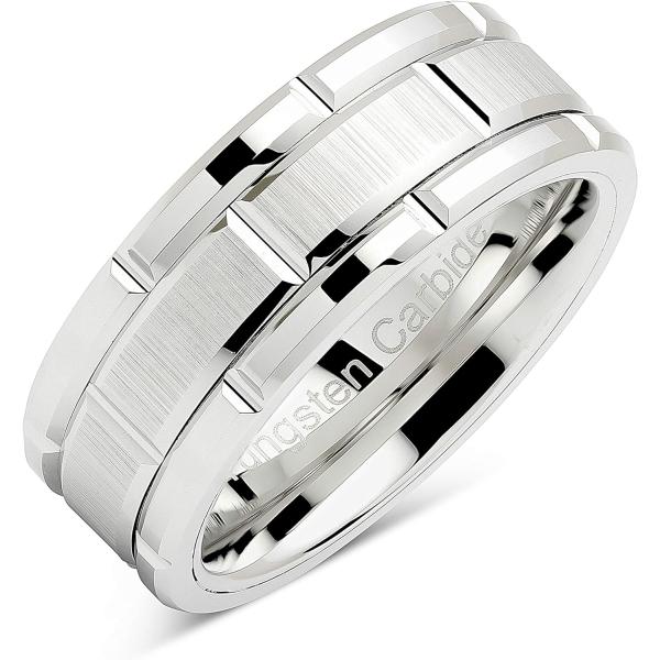 【並行輸入品】100S JEWELRY タングステンリング メンズ 結婚指輪 ホワイトゴールド レン...