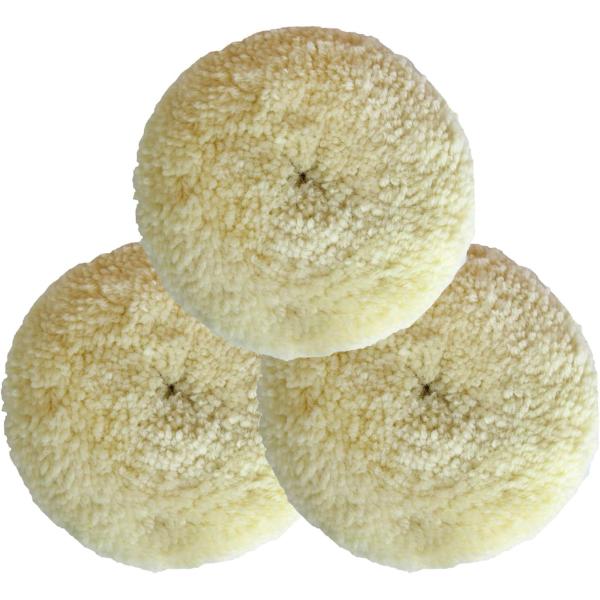 【並行輸入品】Shineyoo ウールバフパッドキット 5インチ 3個セット 100%天然ウール 自...