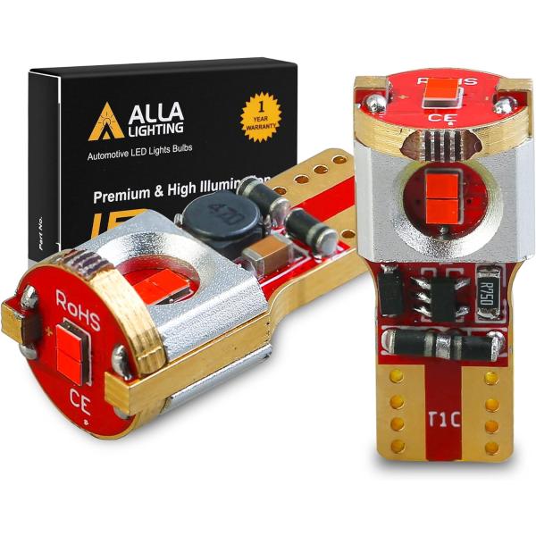 【並行輸入品】Alla Lighting 168 194 T10 LED電球 スーパーブライトレッド...