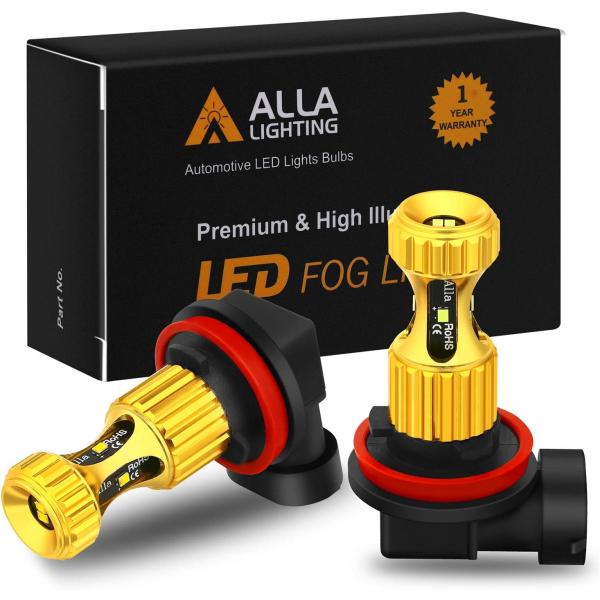 Alla Lighting H16 LEDフォグライト電球 3000lm 超高輝度 H11 H8 6...