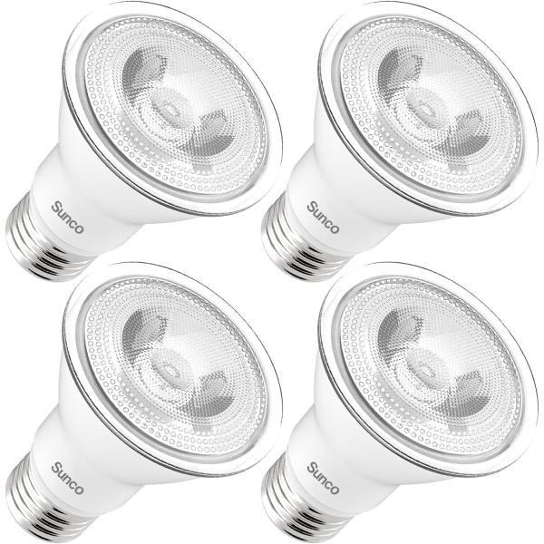 Sunco 4 Pack PAR20 LED Bulbs 40W Equivalent 7W  Di...