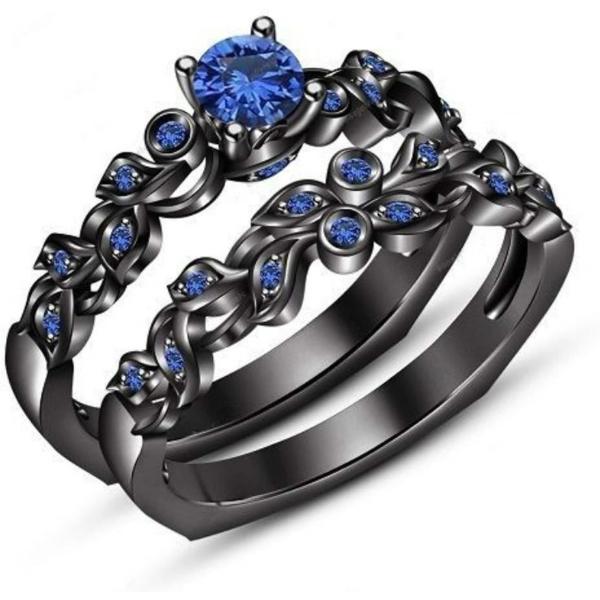 【並行輸入品】Jewelry Star Wedding Set for Women 14K Blac...