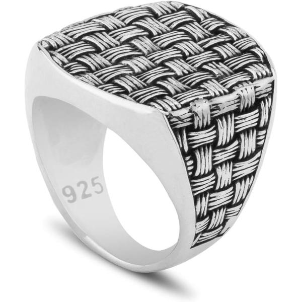 【並行輸入品】Chicotta メンズ 手作りニットデザイン ソリッド925刻印入りスターリングシル...