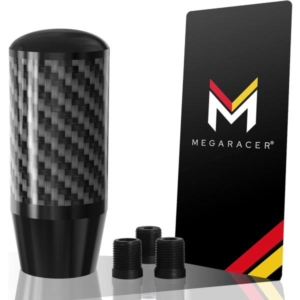 【並行輸入品】Mega Racer 100%リアルカーボンファイバーシフトノブ ボタンレスオートマチ...