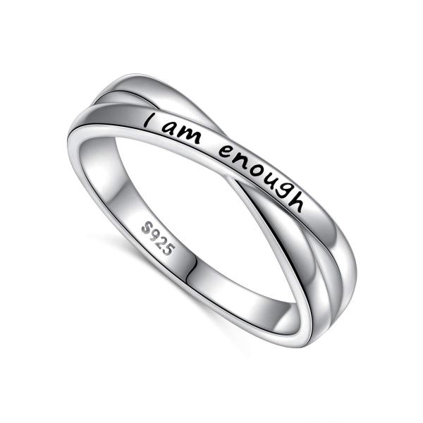 【並行輸入品】スターリングシルバー I Am Enough リング サイズ5 10 DAOCHONG...
