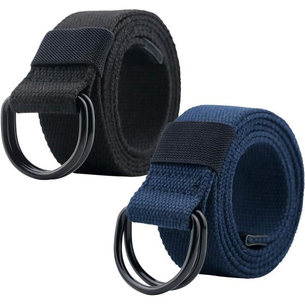 【並行輸入品】ALPHYLY キャンバスベルト ダブルDリングベルト キャンバスウェブベルト メンズ...