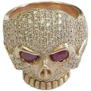 【並行輸入品】DTJEWELS Men's 2.5 Ct Ruby Round Cut Diamon...