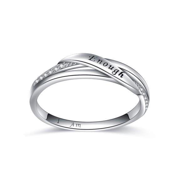 【並行輸入品】YMHOP I Am Enough Ring Sterling Silver CZ R...