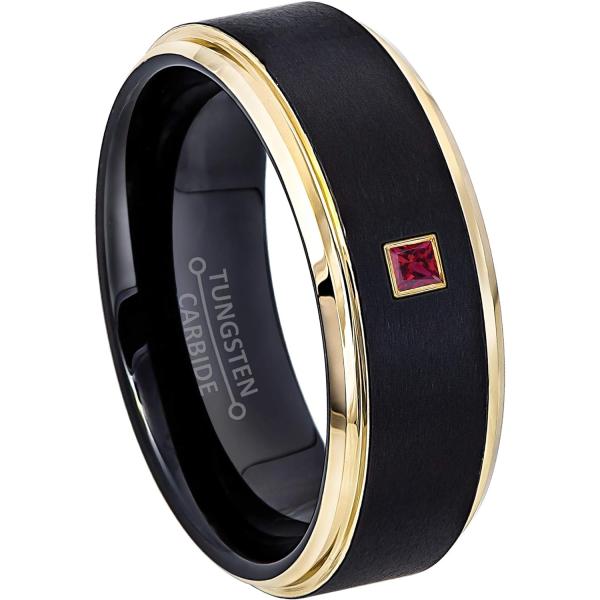 【並行輸入品】0.05ctw - 0.10ctw Princess Cut Ruby Birthst...